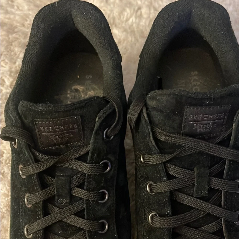 Skechers Martha Stewart Plateau Black Suede Low-Top Sneakers with